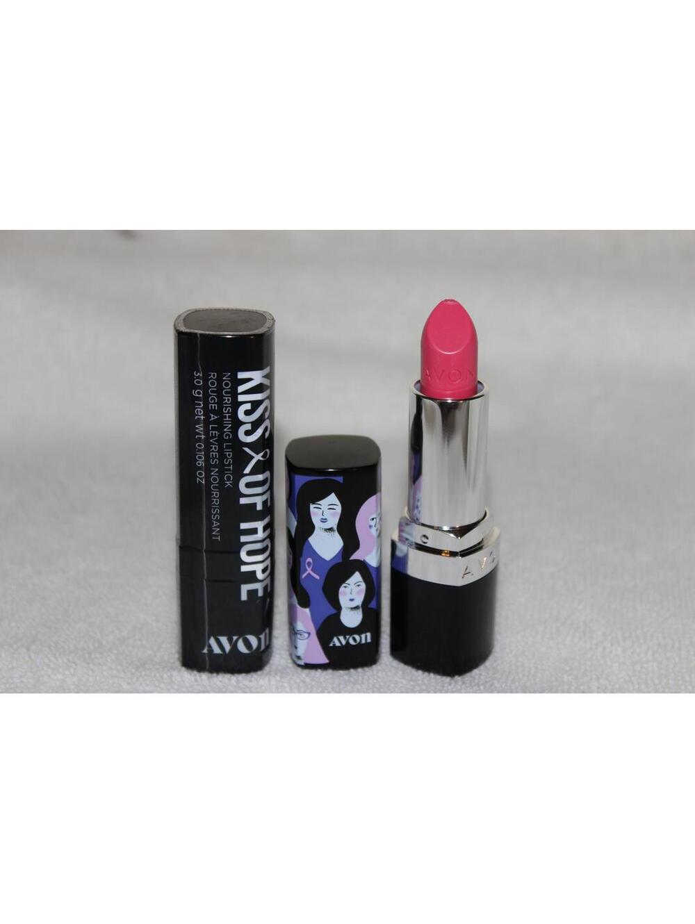 2 LOT NEW & SEALED AVON KISS OF HOPE NOURISHING LIPSTICK RASPBERRY ROSE